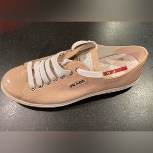 Authentic Prada Pink Patent Sneaker size 38/8